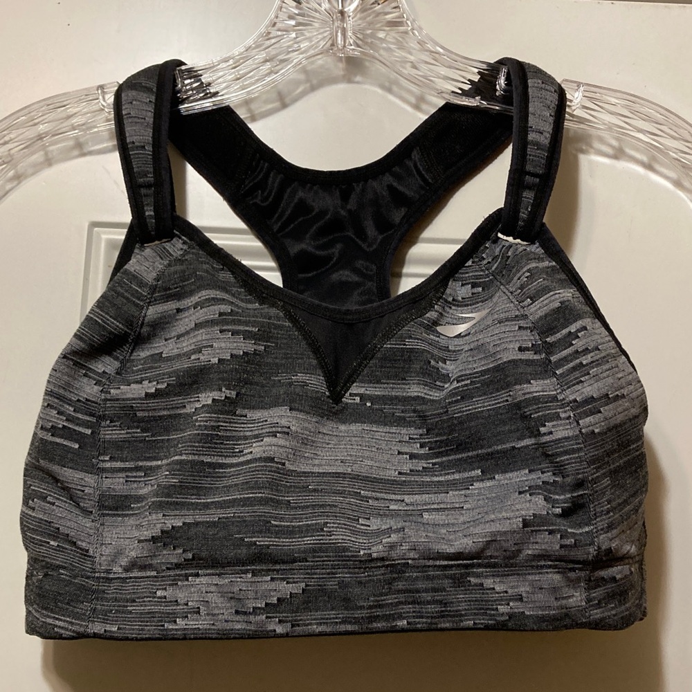 Women’s Black & Gray Sports Bra - Comfortable Support S